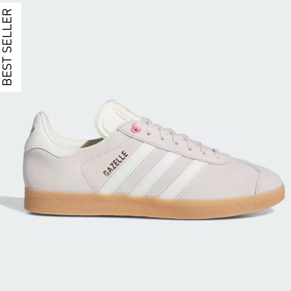 NWT Adidas Gazelle Valentine’s Putty Mauve Ivory Pink Sneakers Sz Women’s 7.5 - Picture 1 of 15